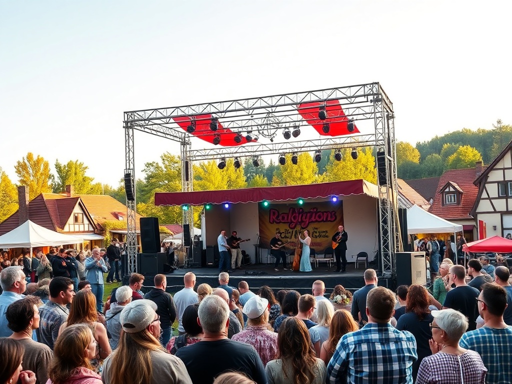 Widok kościoła w Chojnicach podczas przygotowań do Wielkanocy, z ozdobami wiosennymi